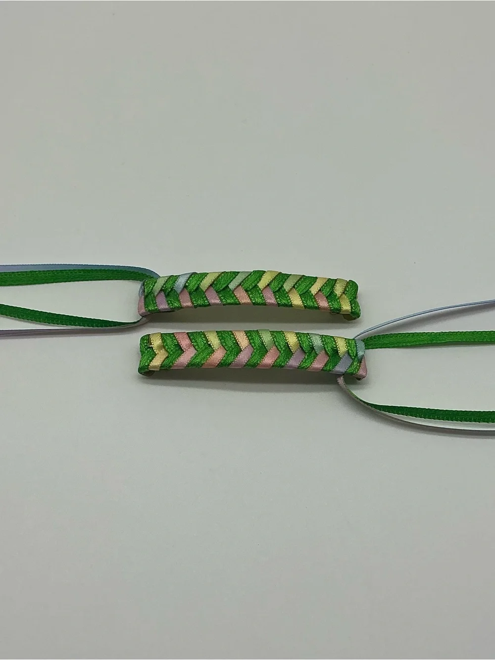 Green and Pastel Rainbow 80s Barrettes & 12 Jelly Bracelets